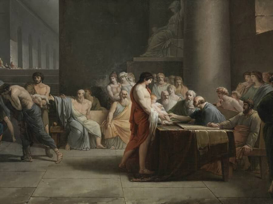 “The Selection of Children in Sparta”, painting by Jean-Pierre Saint-Ours in 1785