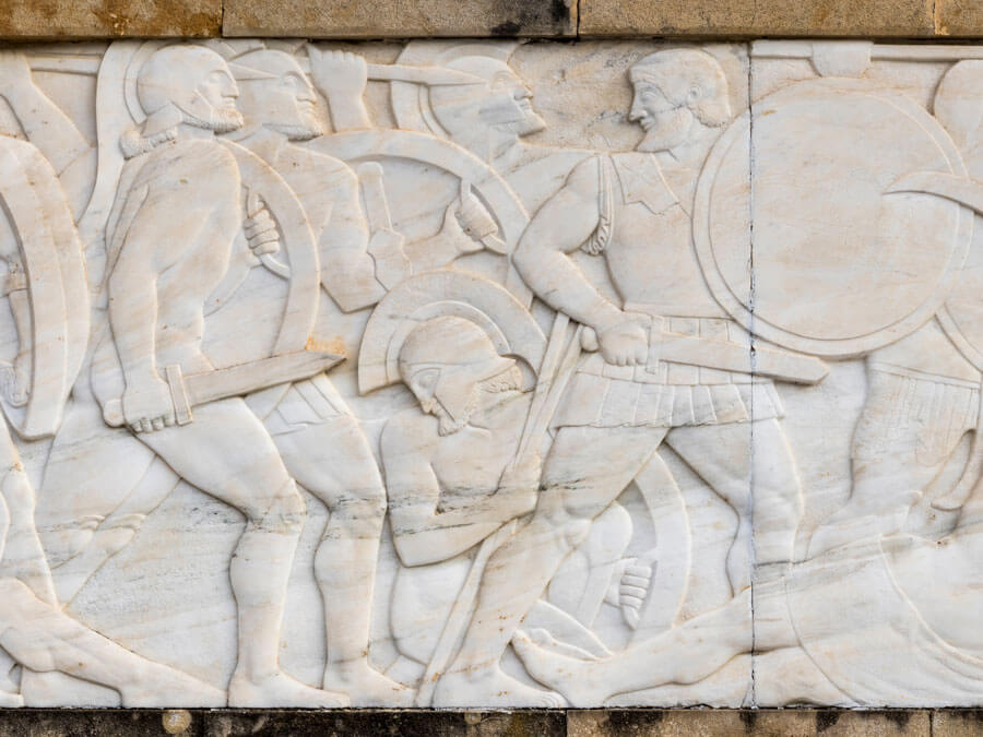 Scene from the memorial at Thermopylae