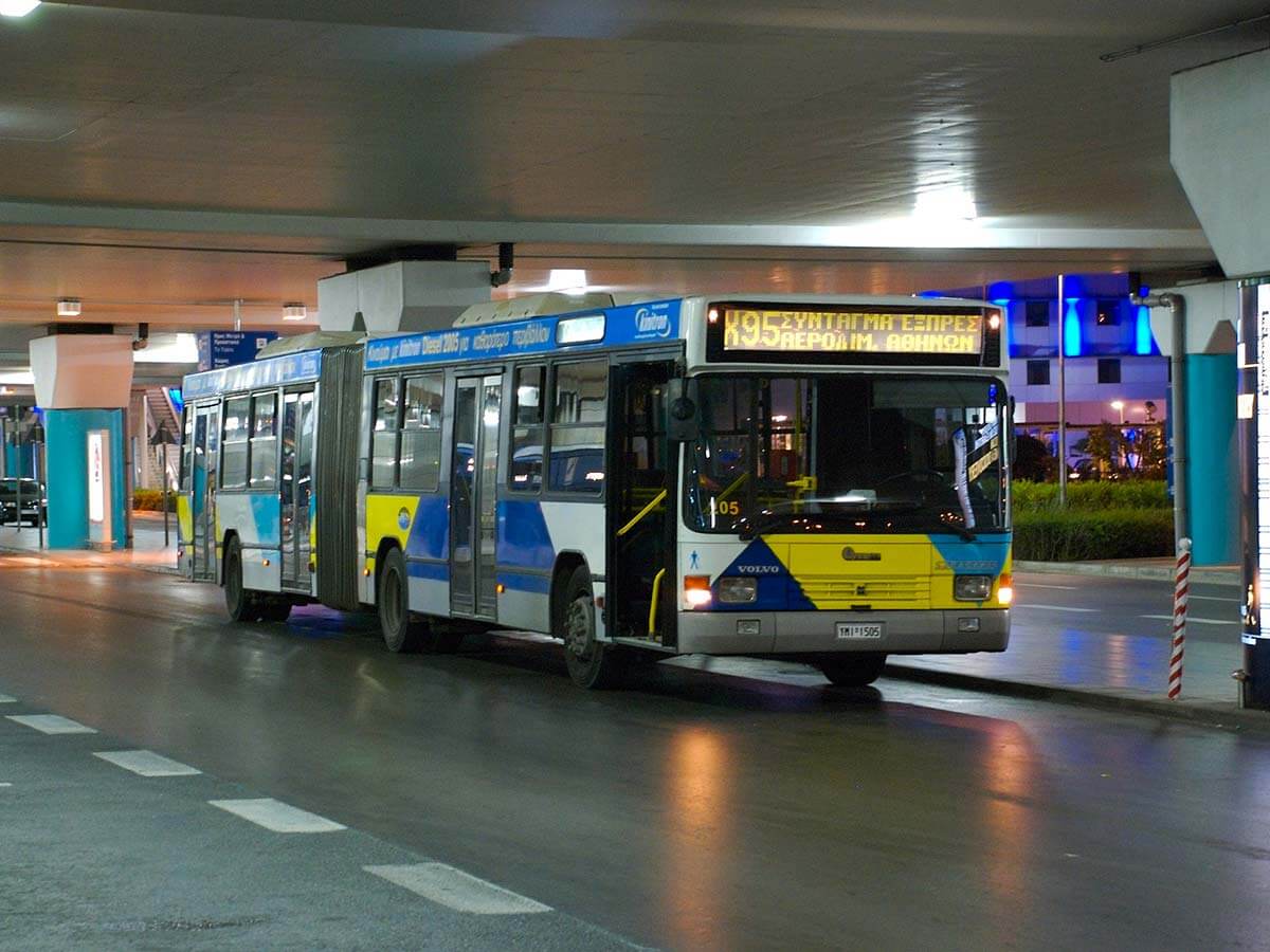 X95 bus from the airport to Athens city center