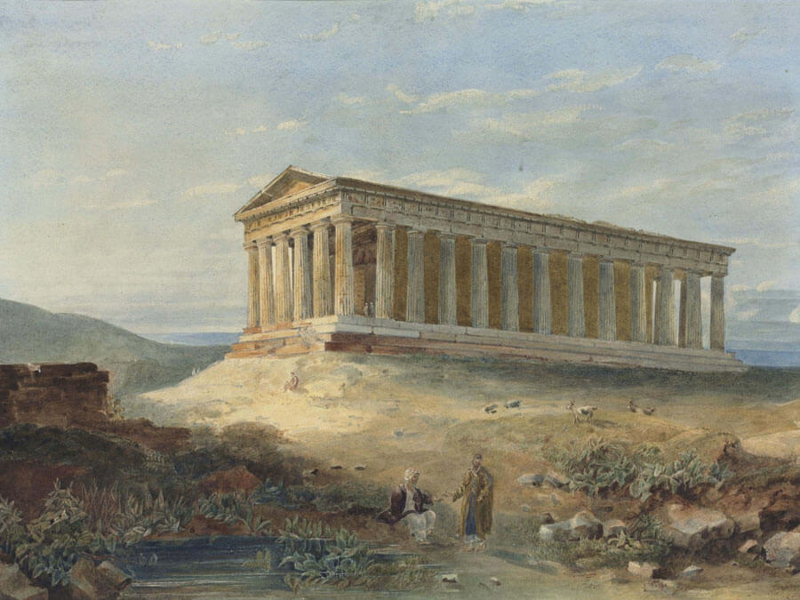 Eridanos river of Athens Hephaestus Temple, Athens 1832