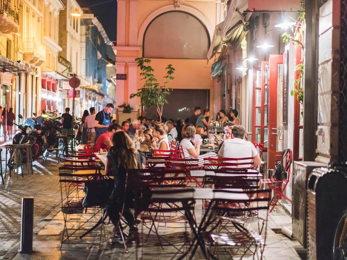 Dinner at the streets of Athens