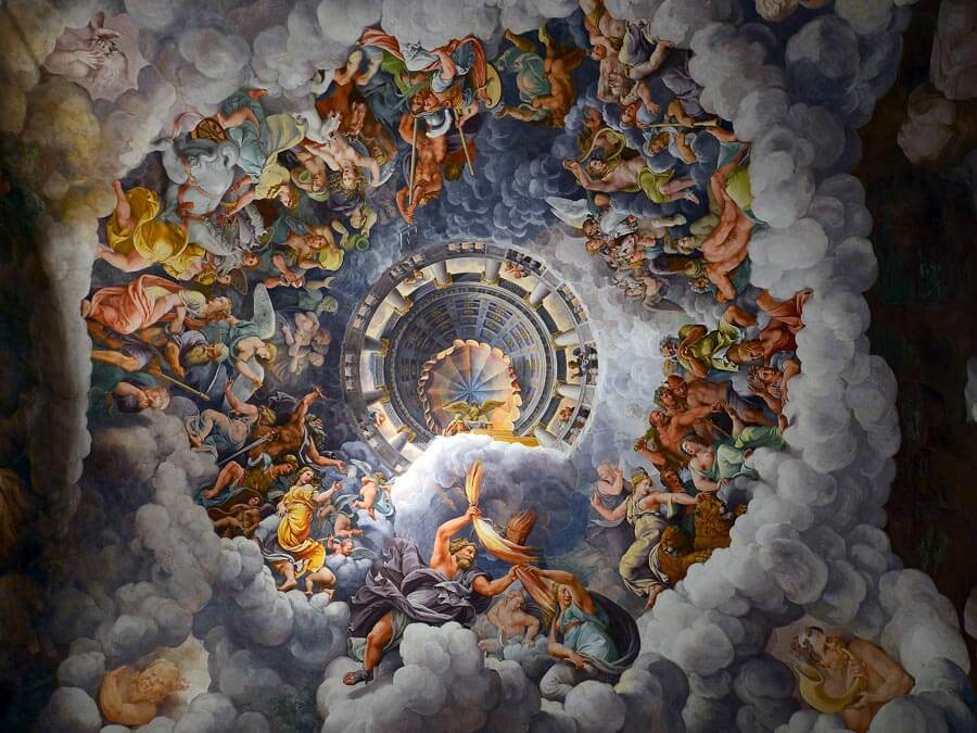 Ceiling of the Room of the Giants in Palazzo del Te, Mantua