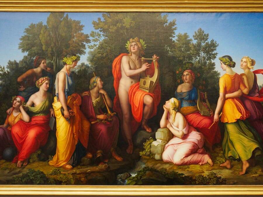 Greek god Apollo and the Muses