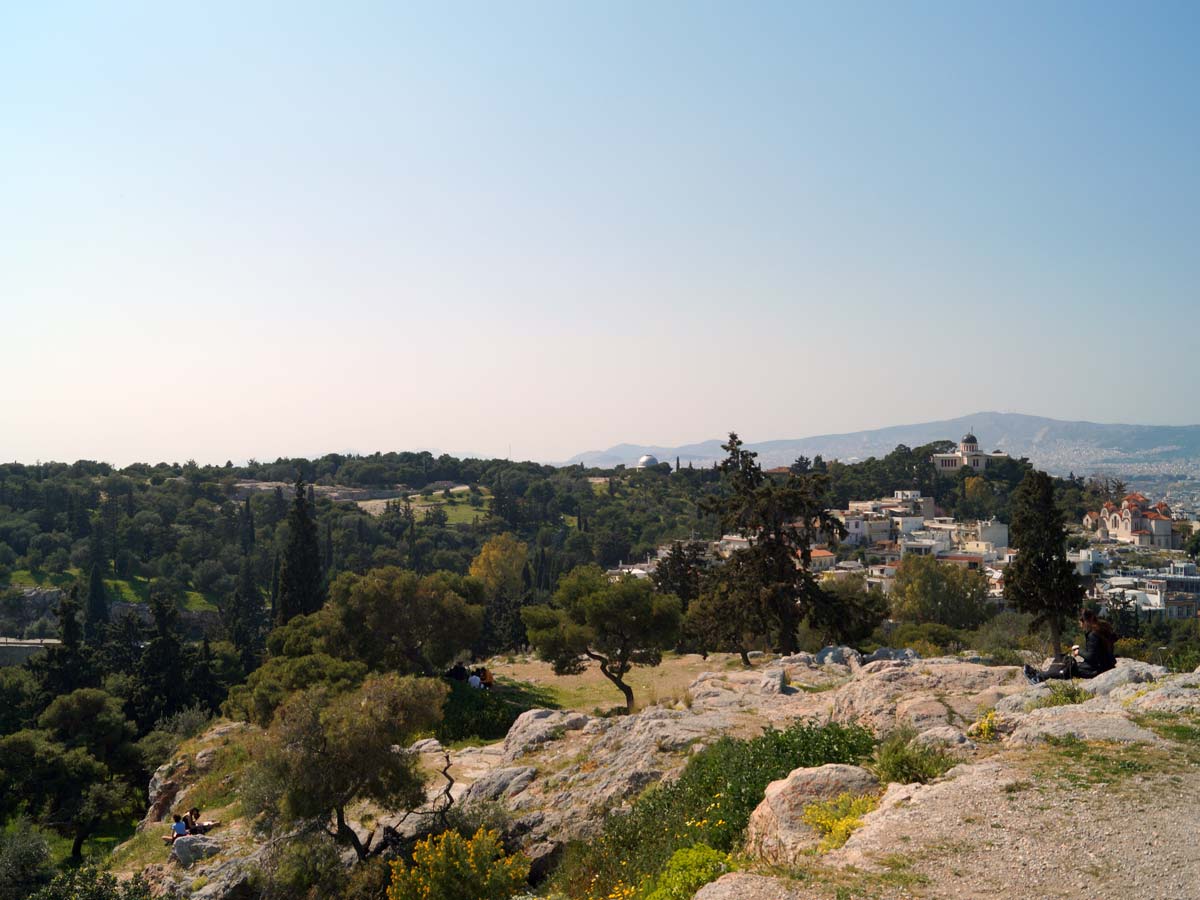 The Hill of the Nymphs and Muses as seen from Areopagus Hill