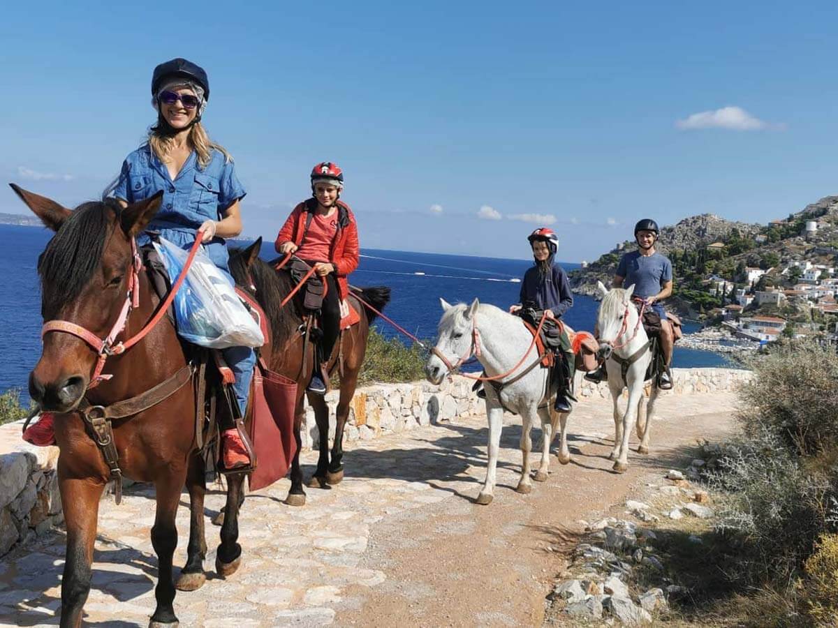 Horseback riding route in Hydra