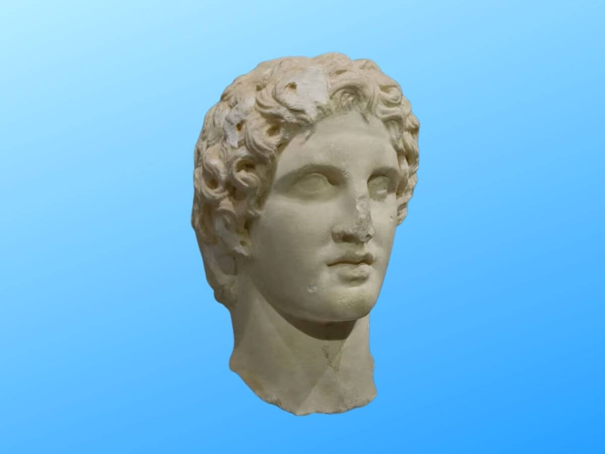 Marble head of a statue of Alexander the Great