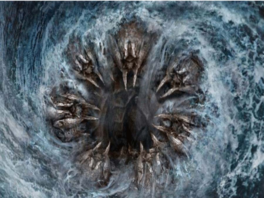 The mouth of the monster Charybdis