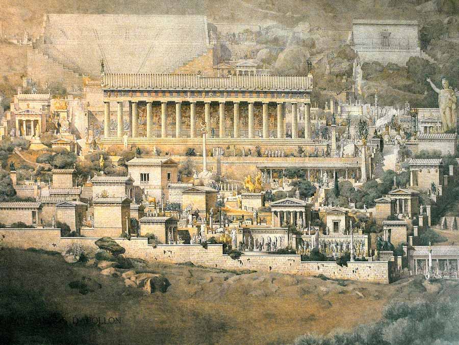 Representation of the Temple of Apollo by A. Tournaire (1894)