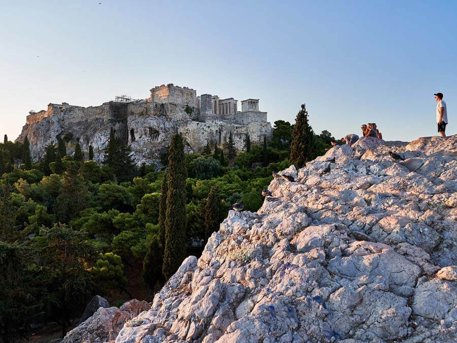 Watching the sunset from Areopagus Hill