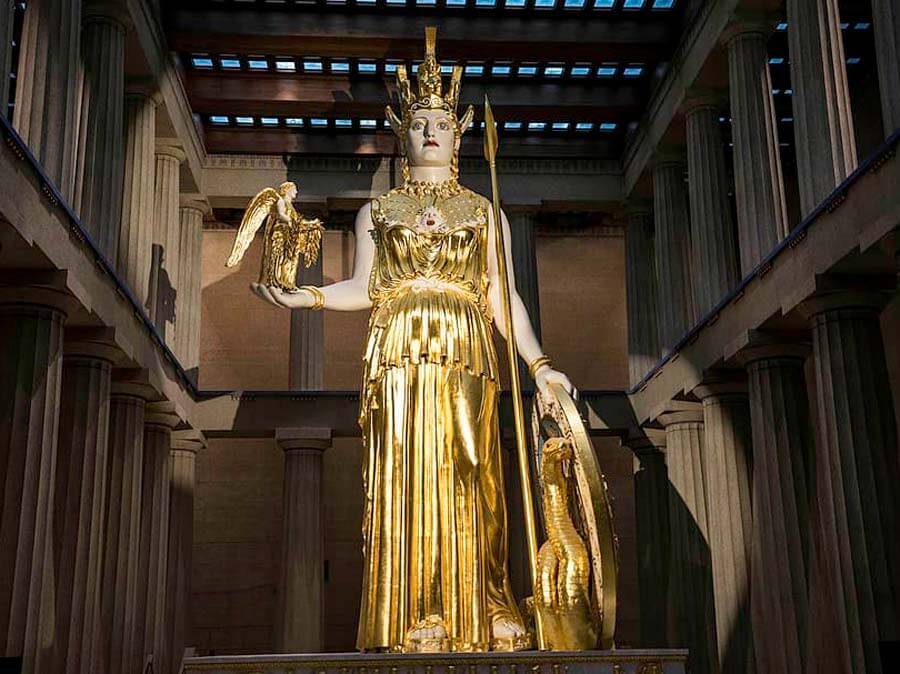 Athena’s statue in the Parthenon’s replica in Nashville