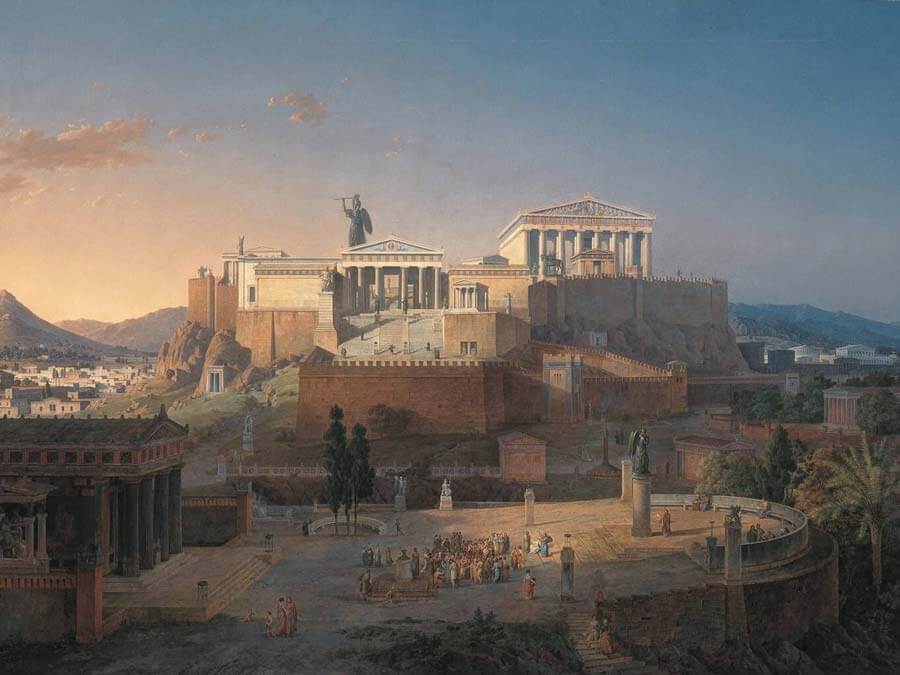 Painting of the Acropolis and the Parthenon in Athens by Leo von Klenze from 1846