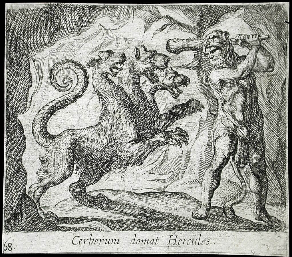Hercules and Cerberus greek mythology