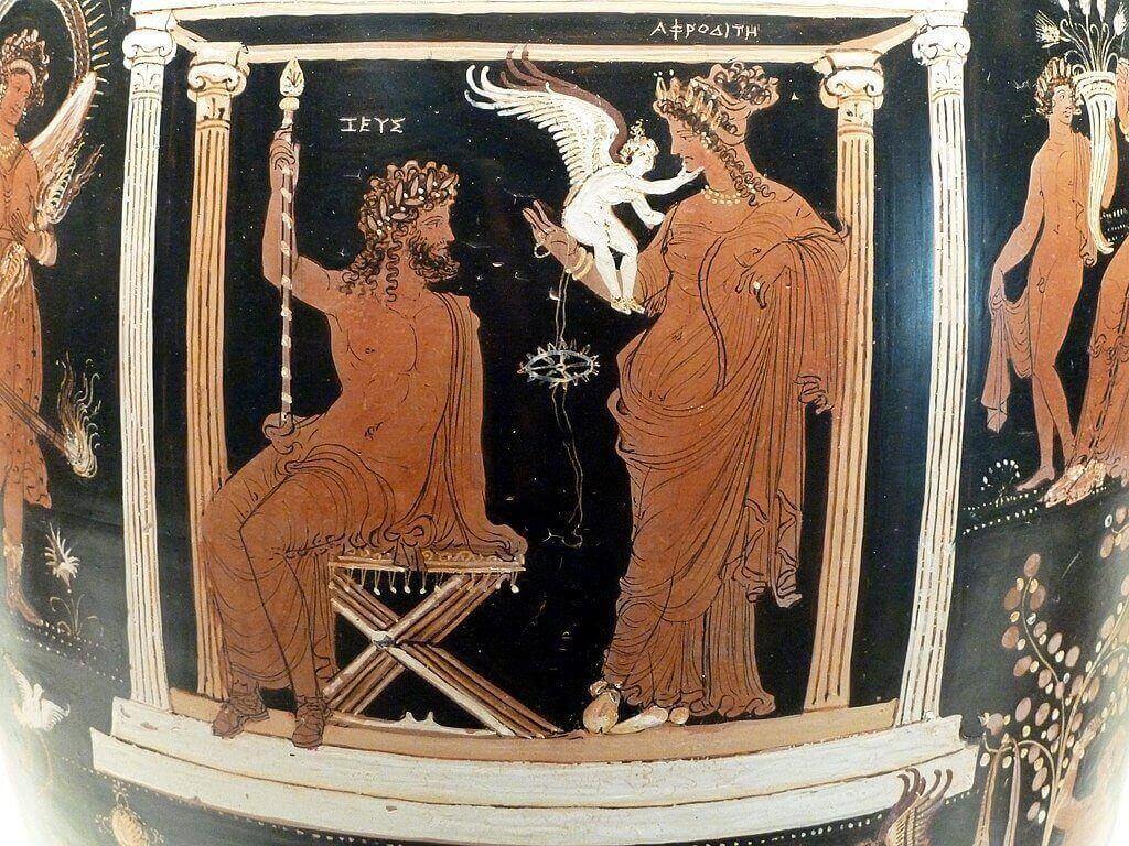Zeus and Aphrodite with Eros