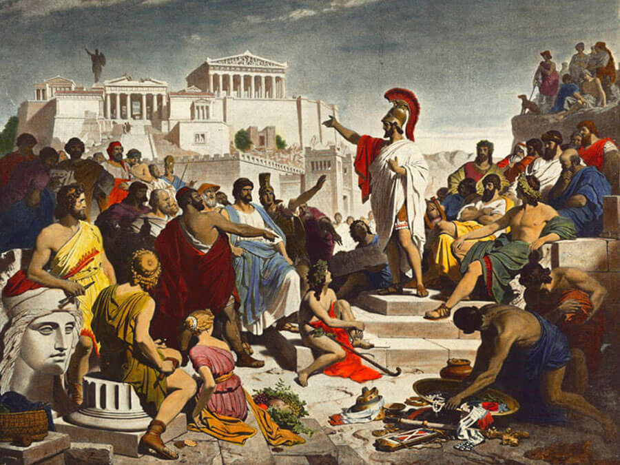 Pericles gives the funeral speech