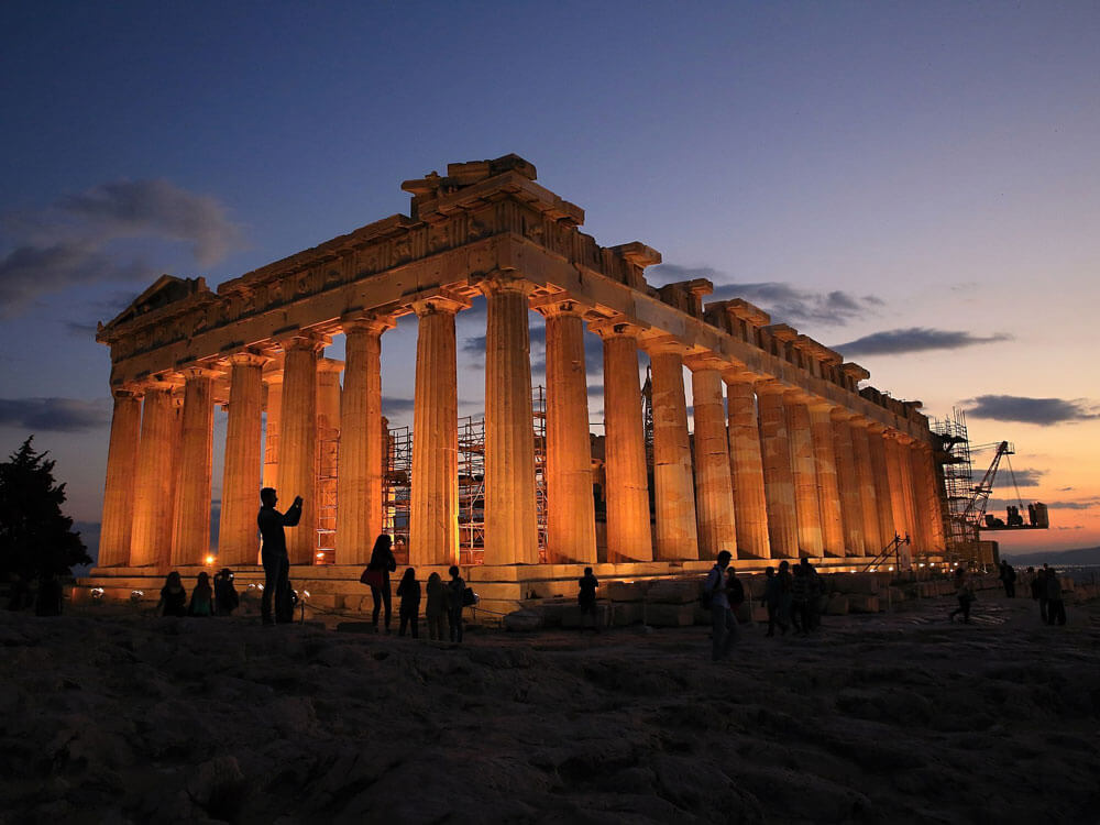 The Parthenon during sunset