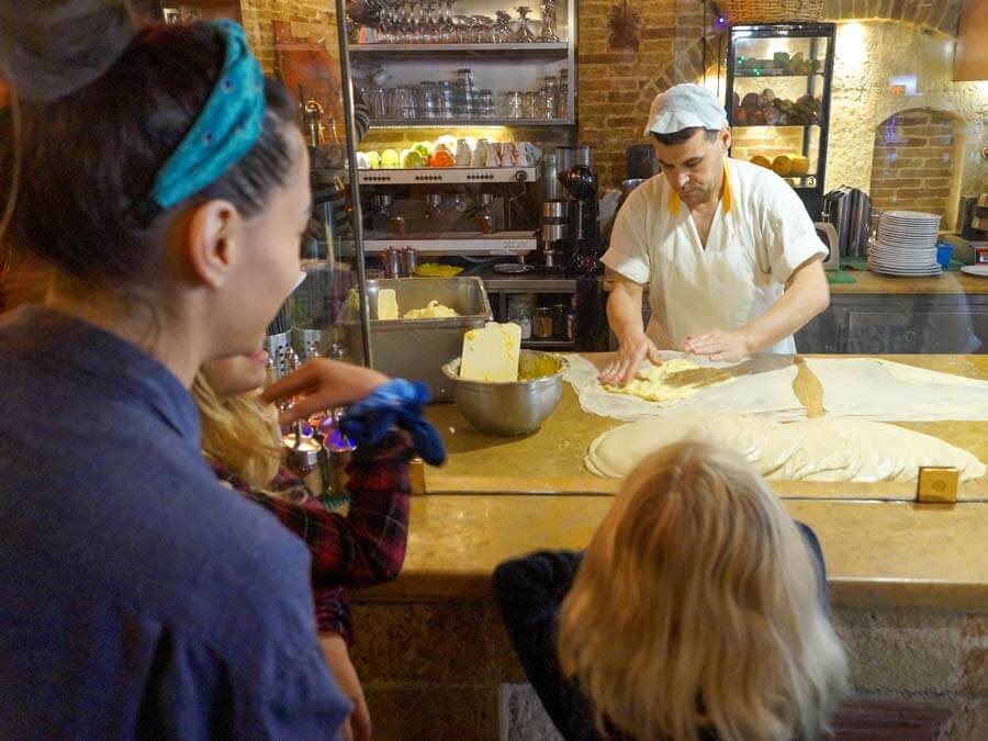Discovering how ‘mpougatsa’ is made before tasting it