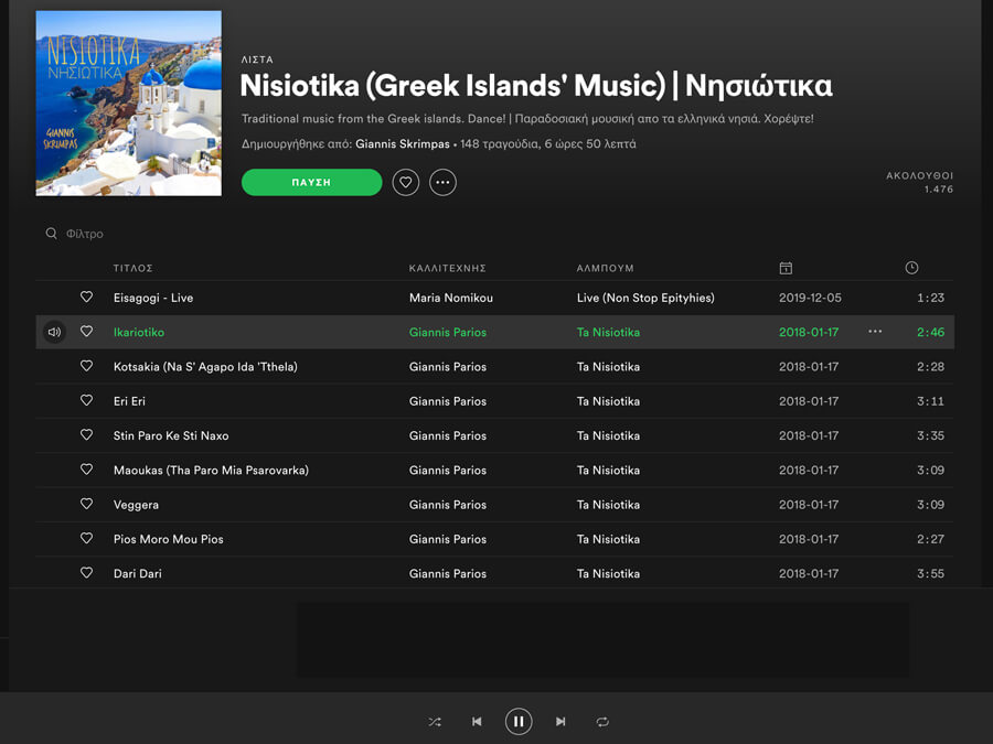 Greek music on Spotify