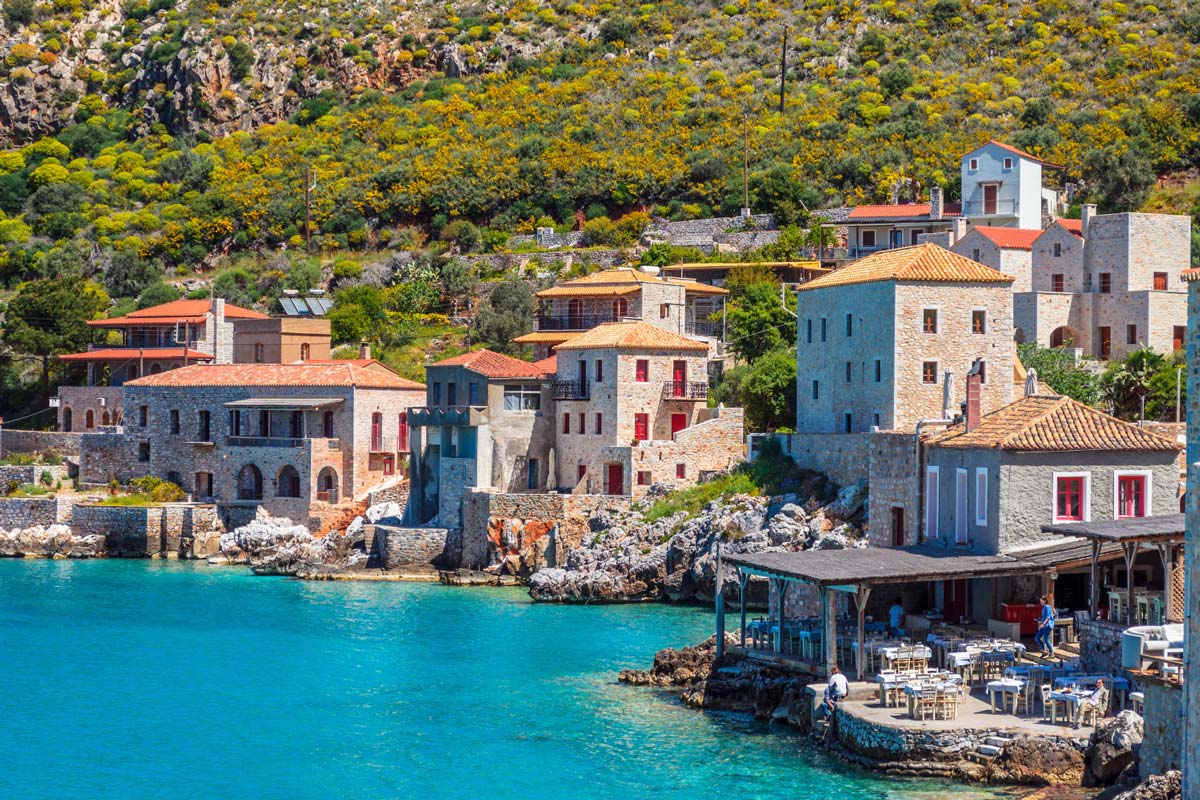 Sunny weather in Mani Greece in June