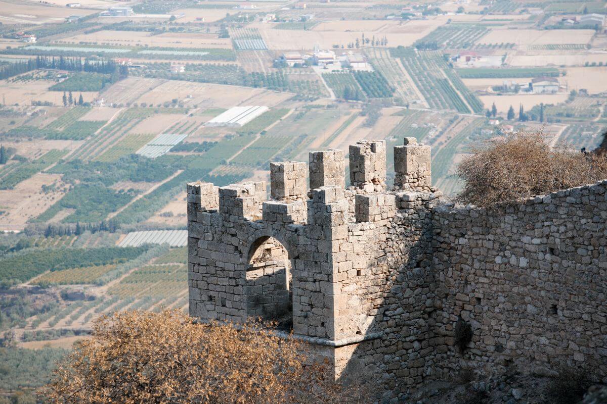 Part of the Acrocorinth walls which served as filming location in The Odyssey