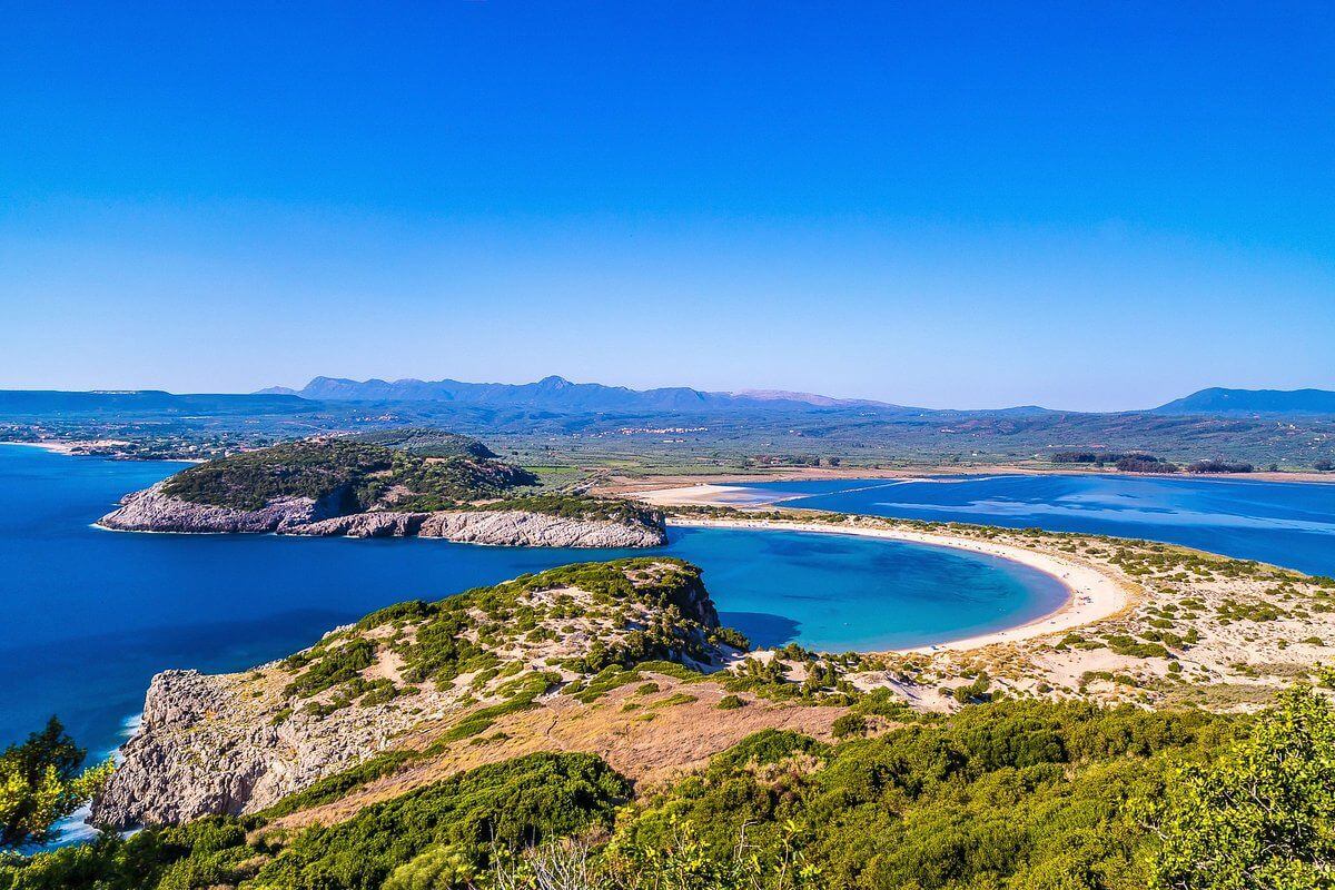 Voidokilia Beach panoramic view of the Odyssey filming location