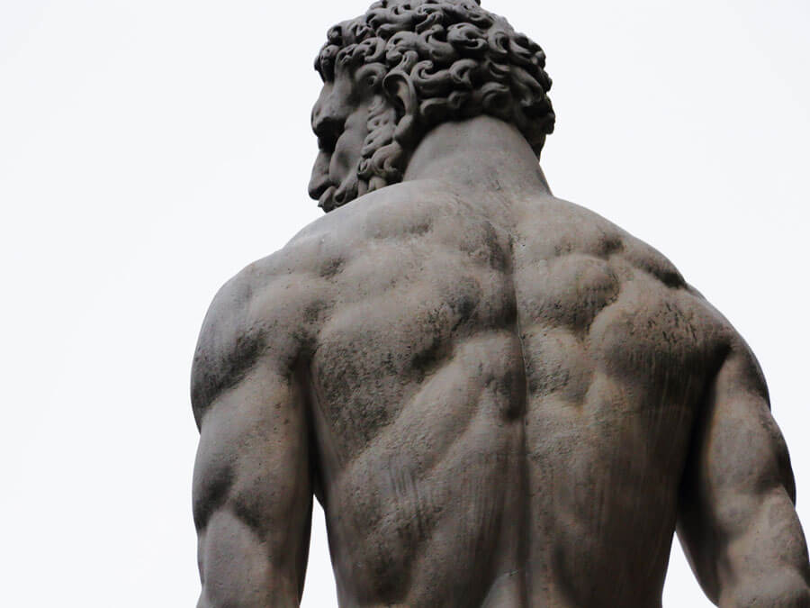 Statue of a muscular man